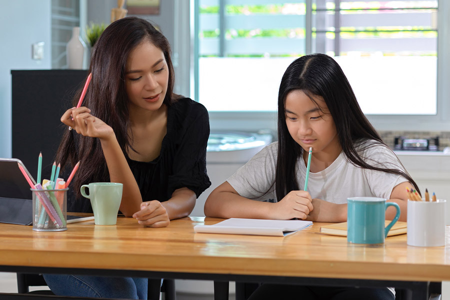 student and tutor together at a desk in Mountain View